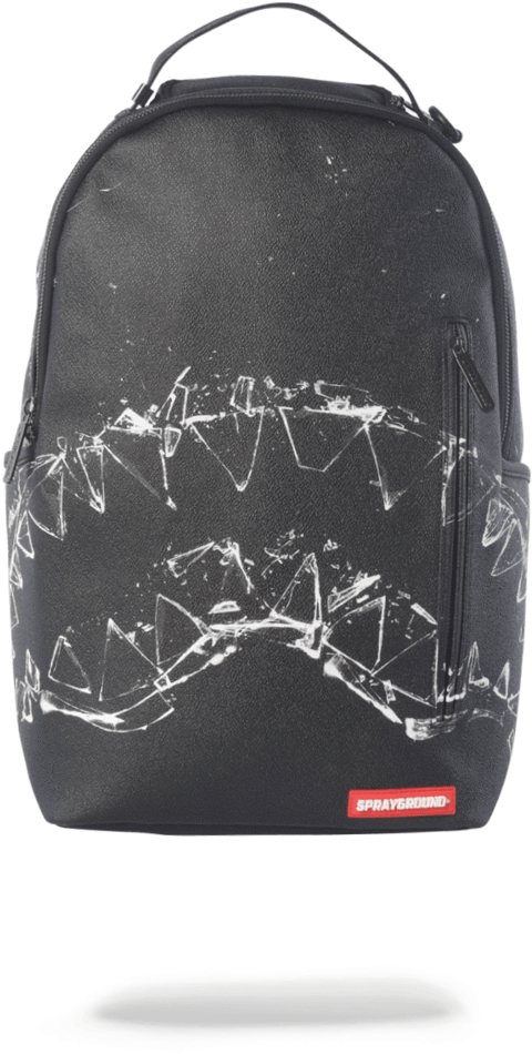 Sprayground Broken Glass Shark Backpack (802x1023), Png Download
