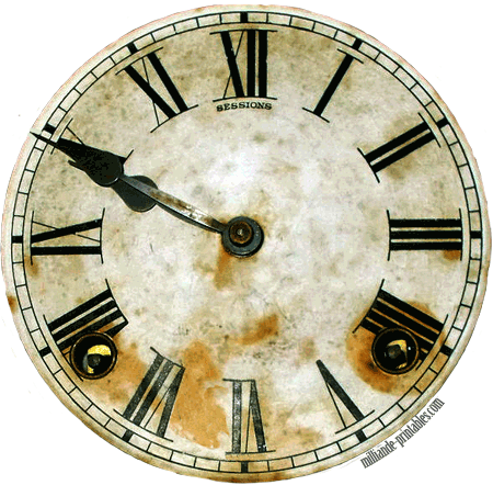 Antique Clock Faces Template Printables At Www - Old Clock Gif Png (450x442), Png Download