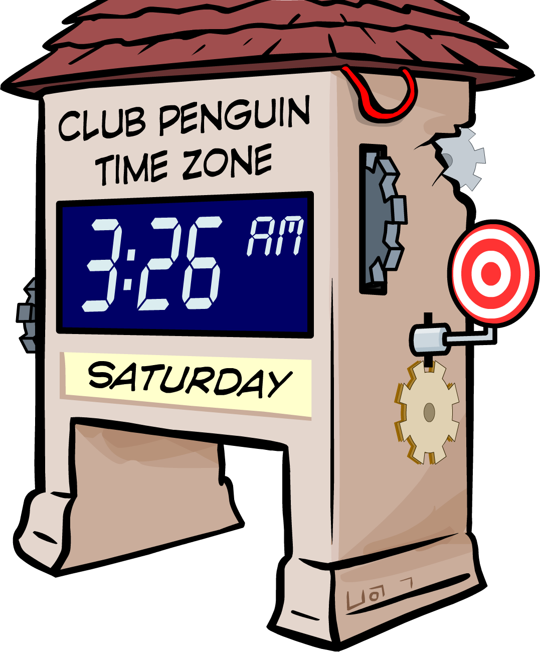 Old Clock Tower - Club Penguin Time Zone (1077x1300), Png Download