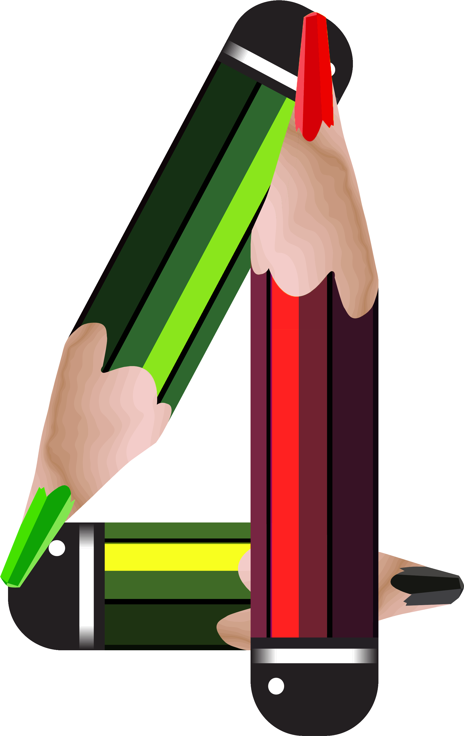 Pencil Clipart Four - Png Clipart Numbers (2286x3927), Png Download