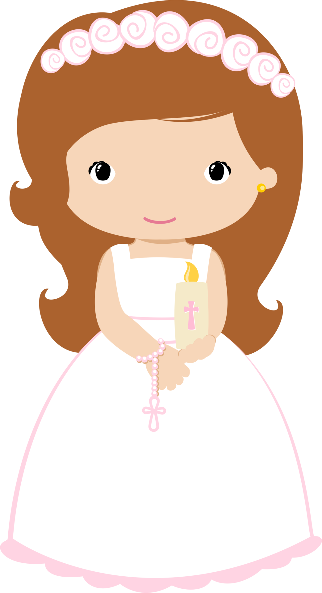 Christening, First Communion Banner, First Holy Communion, - First Communion Girl Clipart (1043x1920), Png Download