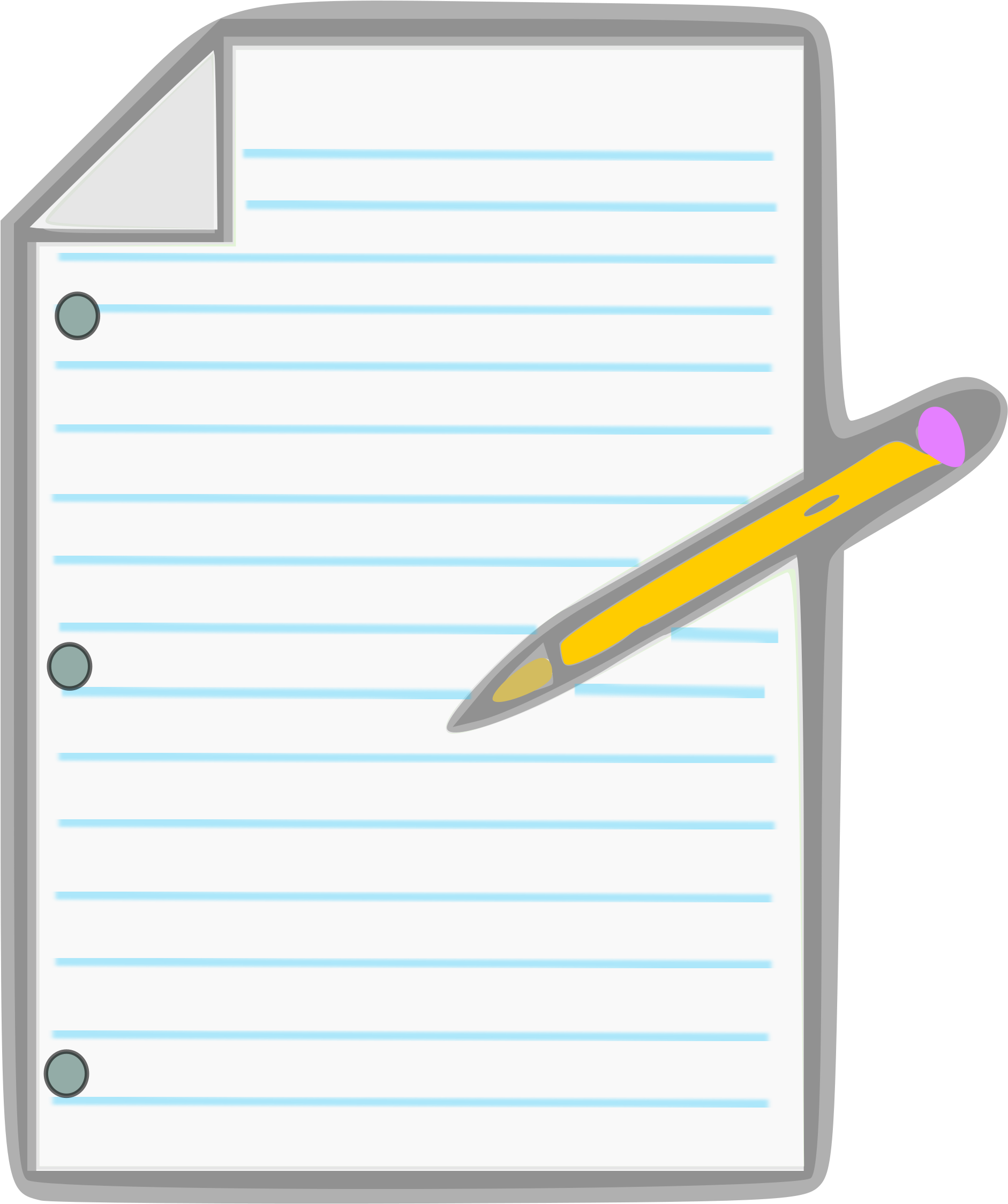 Big Image Png - Pencil And Paper Pdf (2083x2400), Png Download