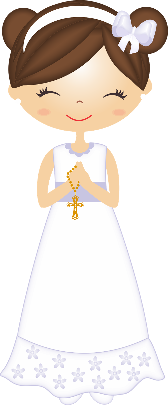 Veiled Cross Clipart - Tarjeta De Comunion Nena (667x1600), Png Download
