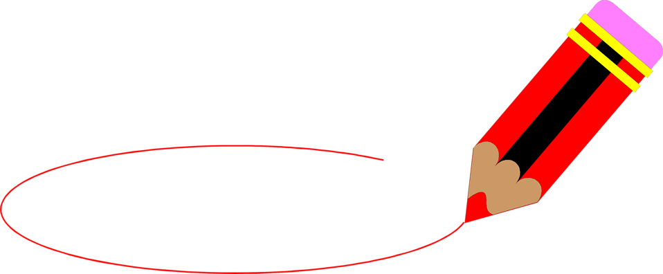 Pencil Drawing Clipart Transparent Png - Pencil Drawing A Circle (958x396), Png Download