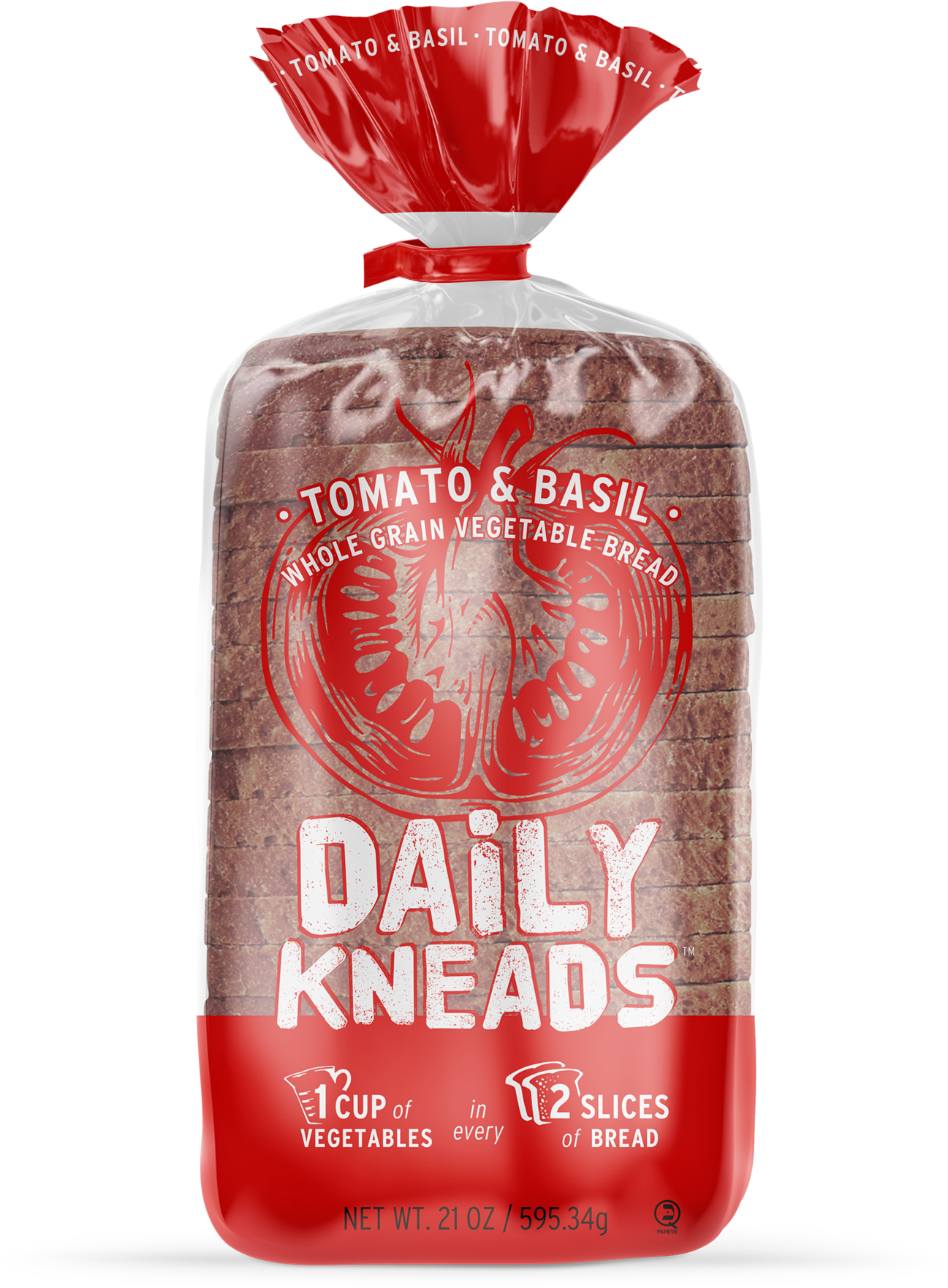 Tomato & Basil Sliced Bread Loaf - Loaf (2048x2048), Png Download