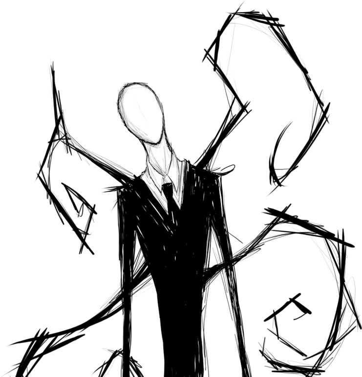 Slender Man By Brokendoll - Slenderman Art (800x772), Png Download