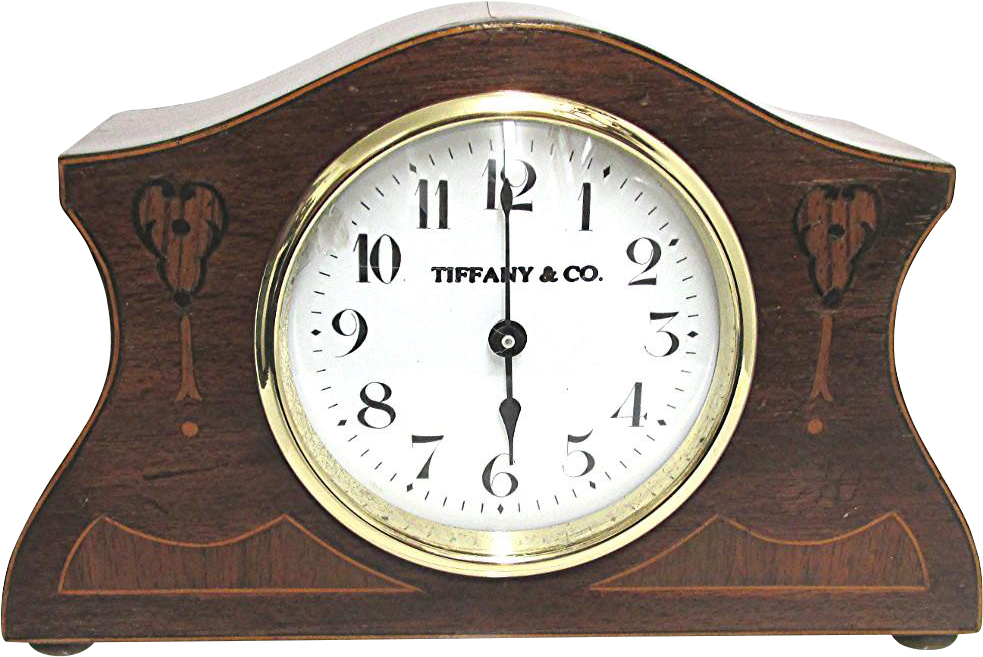Antique Inlaid French Mantel Clock - Old Table Clock Png (982x982), Png Download