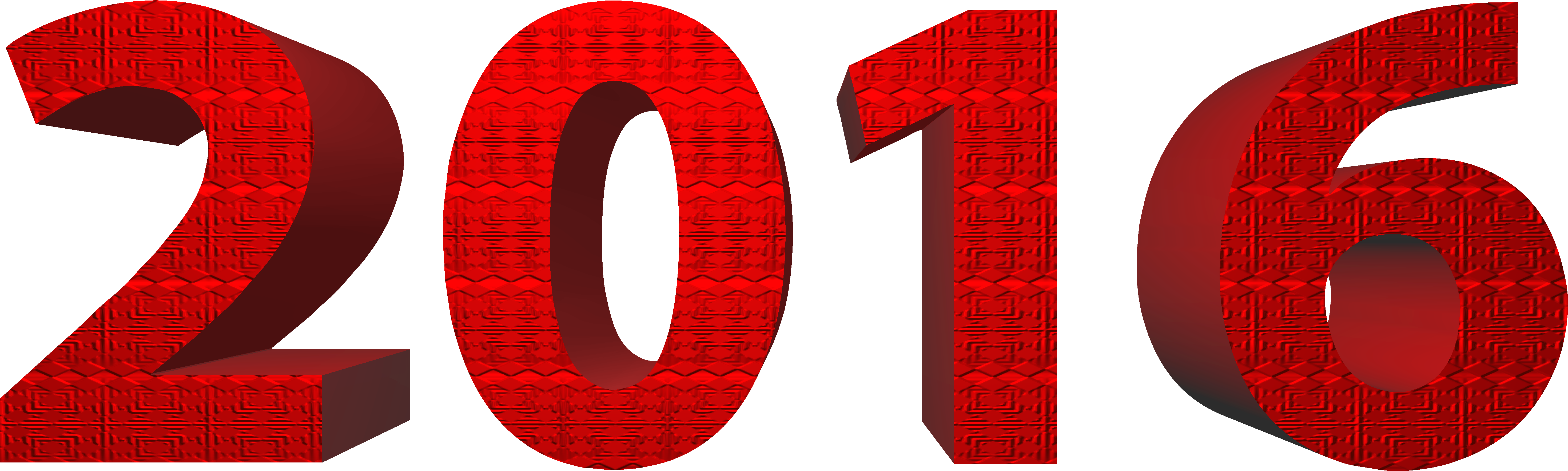 2016 3d Red Png Clipart Imageu200b - Red 2016 Clipart (6299x2239), Png Download