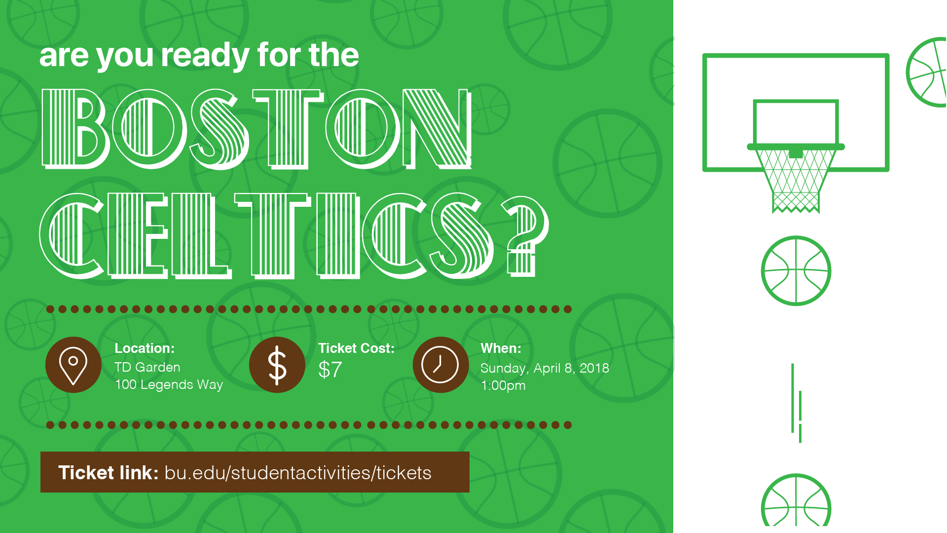 Tickets » Celtics - Graphic Design (1920x1080), Png Download