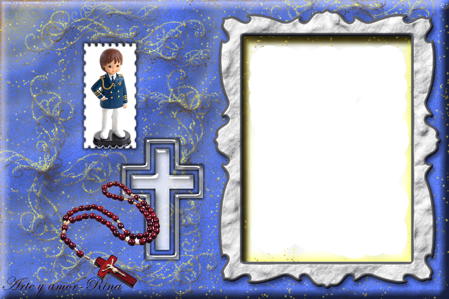 Mundos De Fotomontajes Digitales Y Recursos Religiososlorena - Marcos De Primera Comunion Para Niño (1500x1000), Png Download
