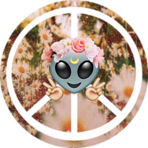 Alien Emoji Wallpaper - Peace Sign (593x594), Png Download