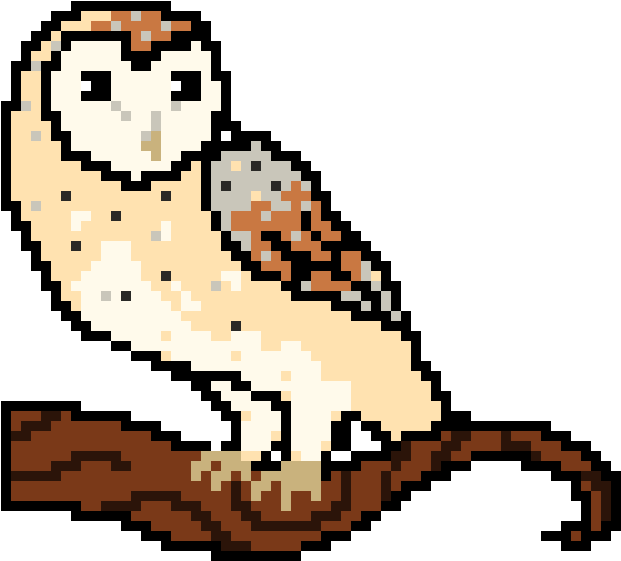 Barn Owl - Pixel Barn Owl (630x590), Png Download