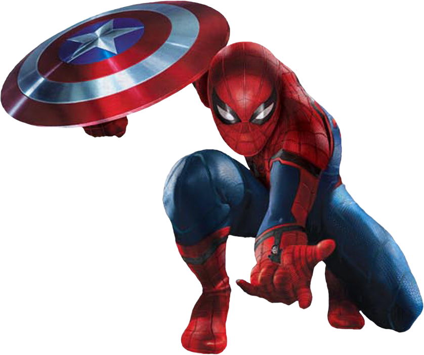 Cw Spider-man Shield Promo - Spiderman Civil War Promo Art (838x702), Png Download