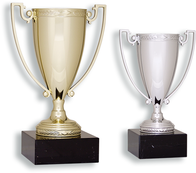Gold And Silver Trophies (763x713), Png Download