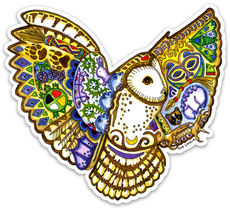 Barn Owl Vinyl Sticker - Sticker (768x692), Png Download
