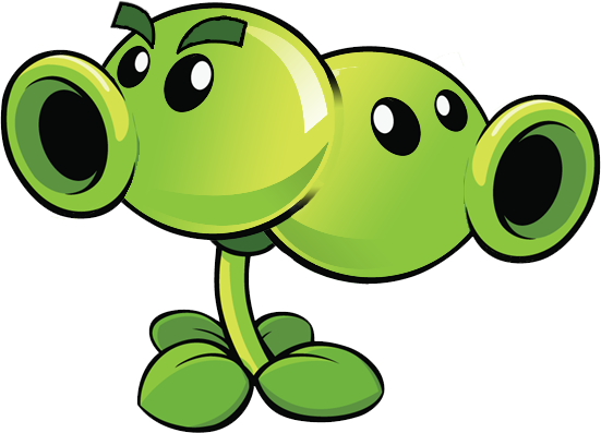 Split Pea - Plants Vs Zombies Double Peashooter (551x397), Png Download