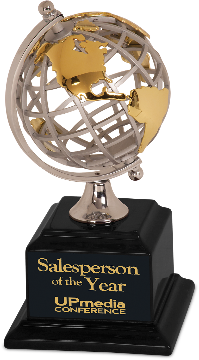 Executive Silver/gold Globe - Personalized Spinning Globe Award (896x1500), Png Download