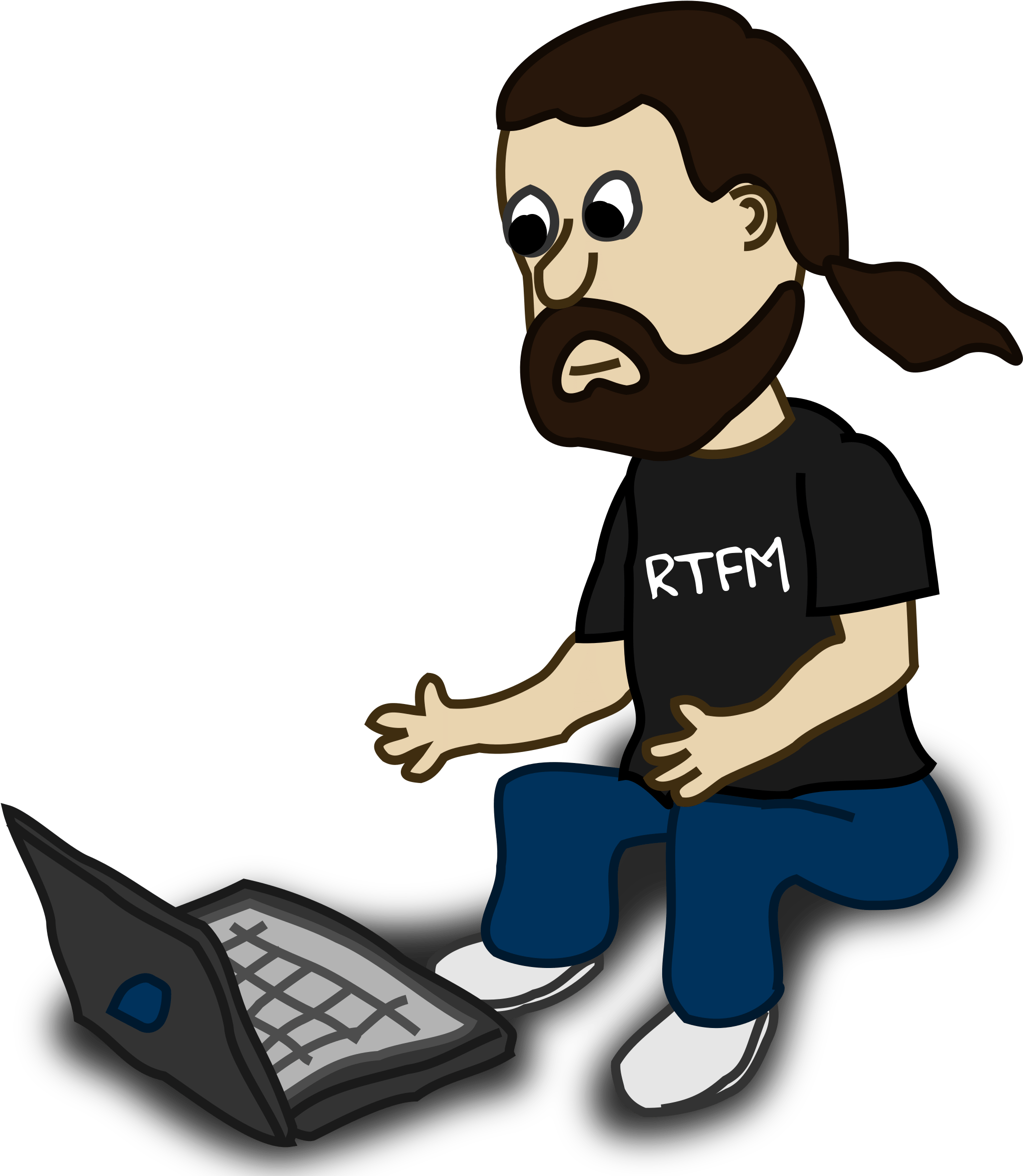 Laptop Cartoon Clip Art Man Transprent Png - Man With Laptop Clipart (1632x1920), Png Download