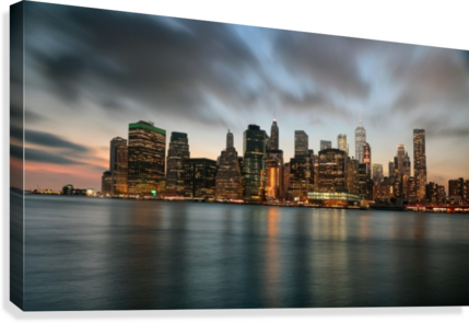 New York City Skyline At Dusk Canvas Print - Cityscape (429x295), Png Download