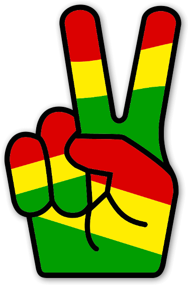 Rasta Peace Fingers Stickers - Rasta Clipart (404x600), Png Download