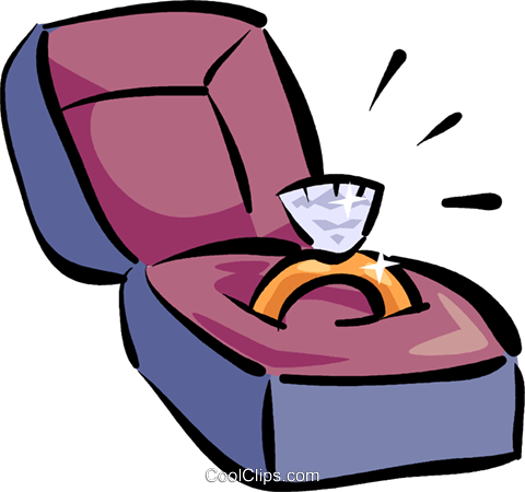 Diamond Ring Royalty Free Vector Clip Art Illustration - Anel De Noivado Clipart (480x450), Png Download