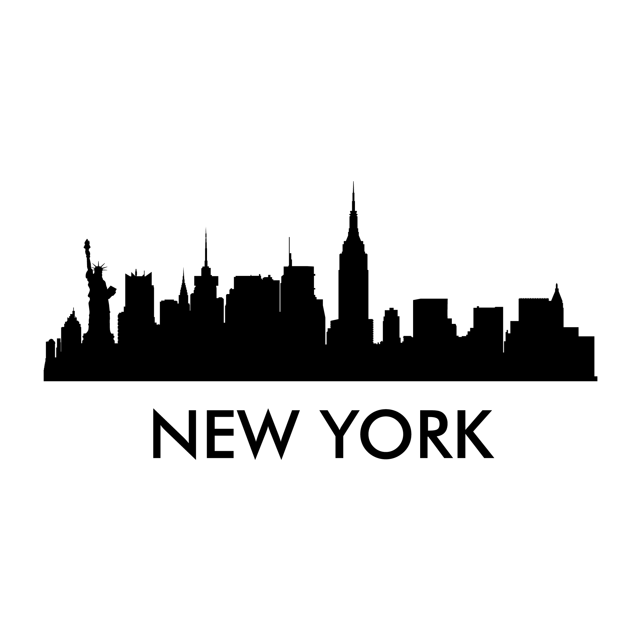 New York Skyline Black And White (2084x2084), Png Download