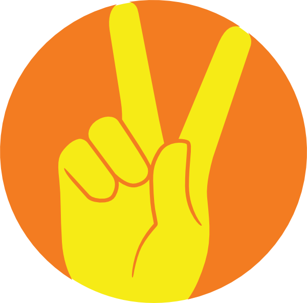 Peace Sign Clip Art Hand (600x592), Png Download