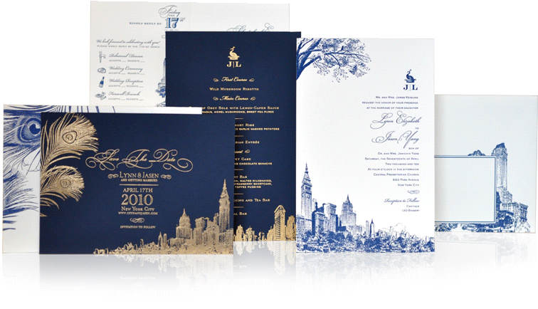 New York City Luxury Wedding Invitation Suite - Wedding Invitation With City (934x585), Png Download