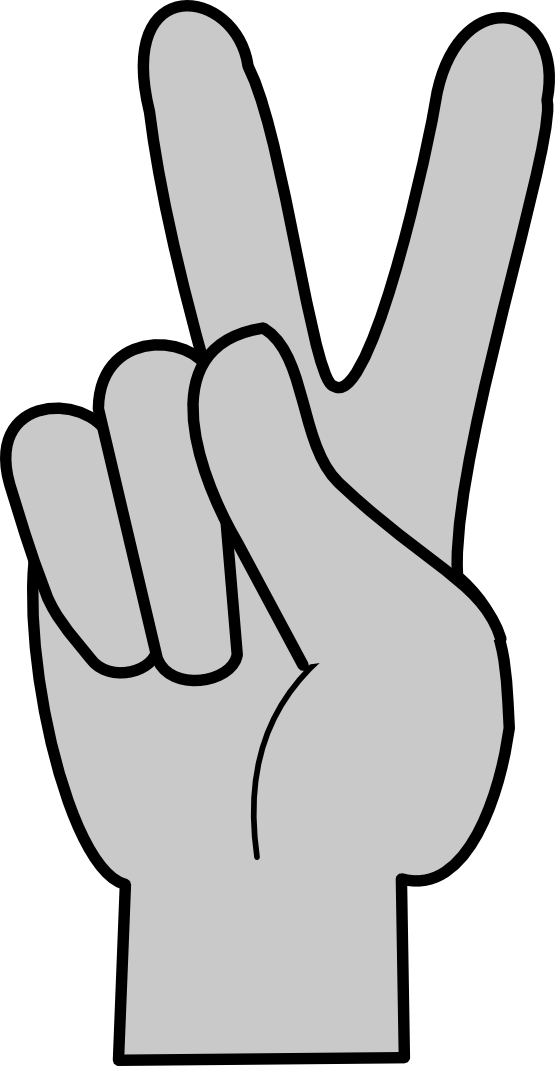 Svg Transparent Stock Clip Art Middle Finger Cliparts - Peace Sign With The Fingers (555x1066), Png Download