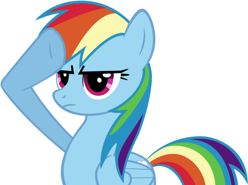 Fanmade Rainbow Dash Salute - Rainbow Dash Salute (1029x777), Png Download