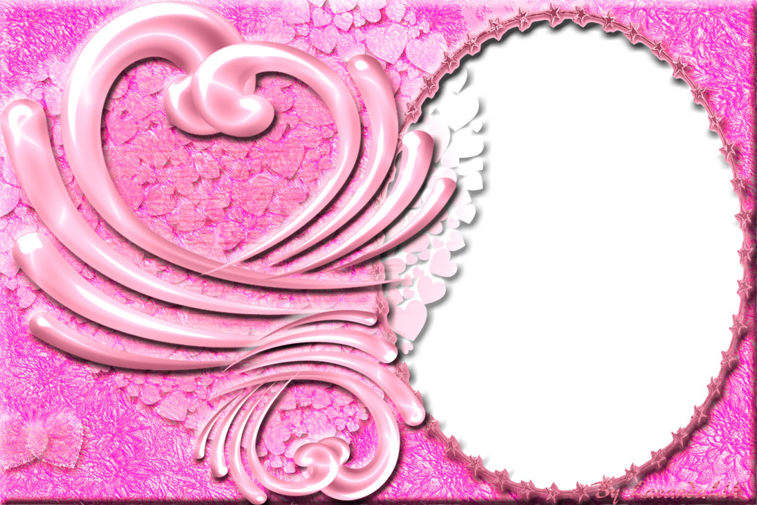 Border Design - Heart (1095x730), Png Download