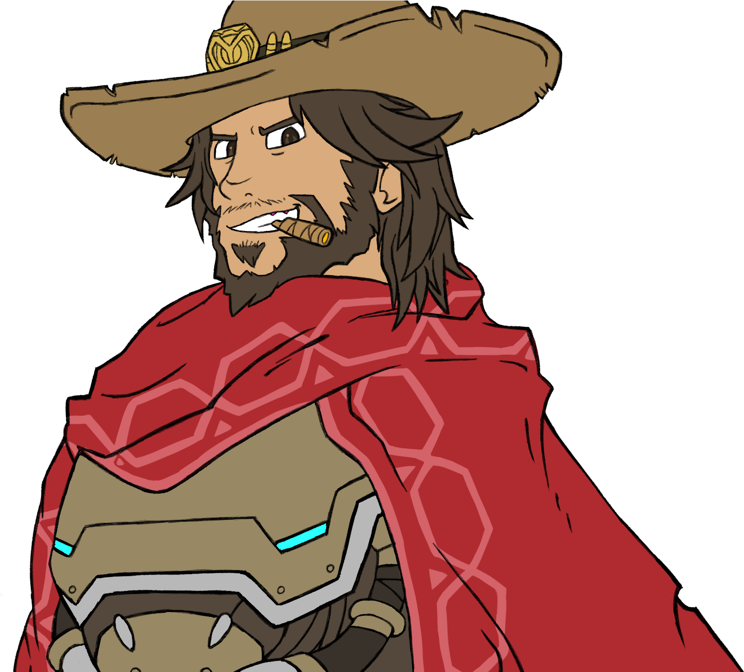 Mccree - Cartoon (1558x1378), Png Download