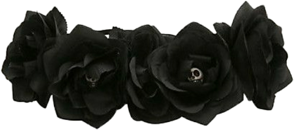 Flowercrown Blackflowercrownuse Flower Tumblr Gothic - Black Flower Crown Png (988x436), Png Download