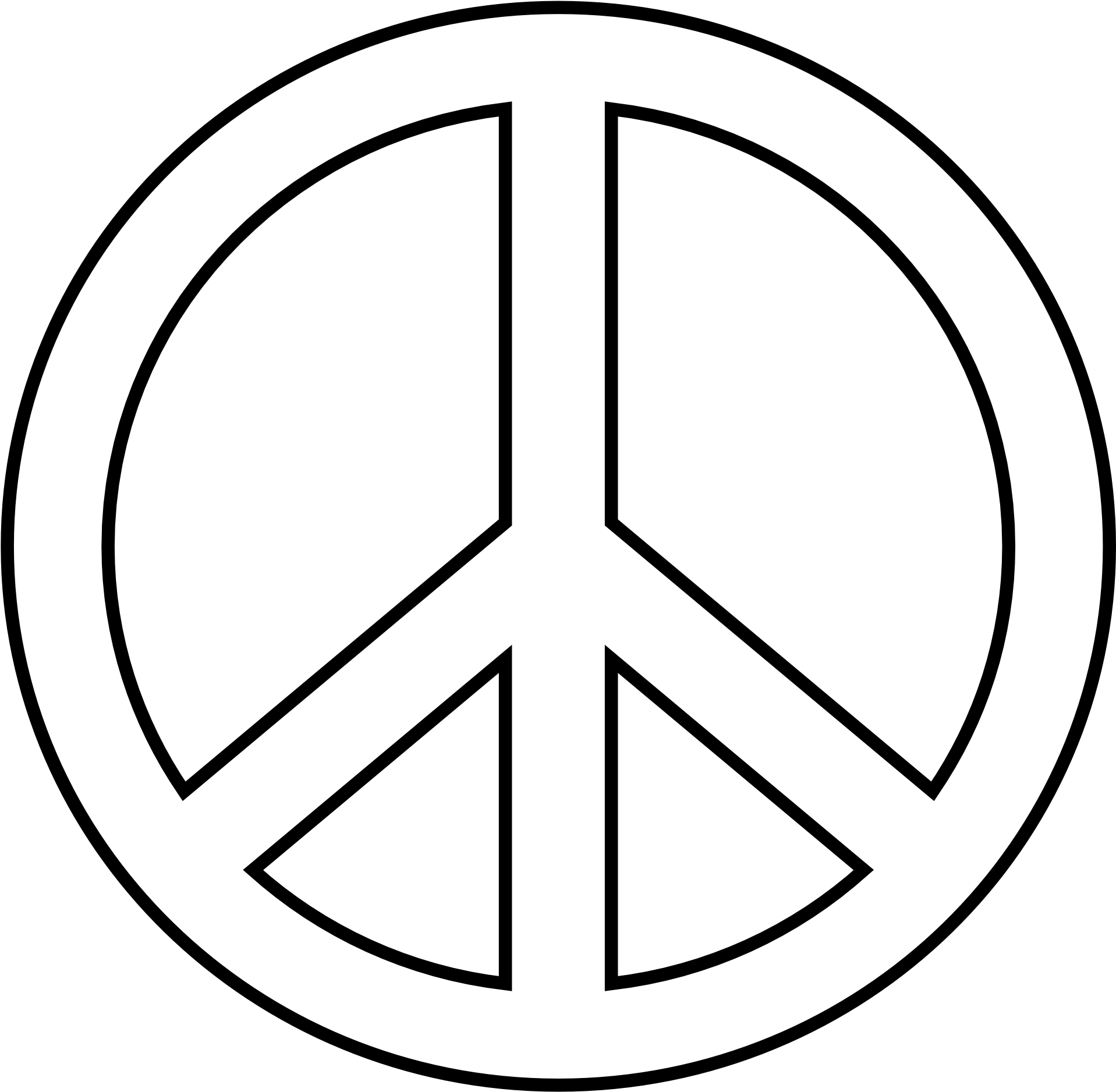 Pix For Peace Sign Transparent Hand - Clipart Peace Sign (1969x1952), Png Download