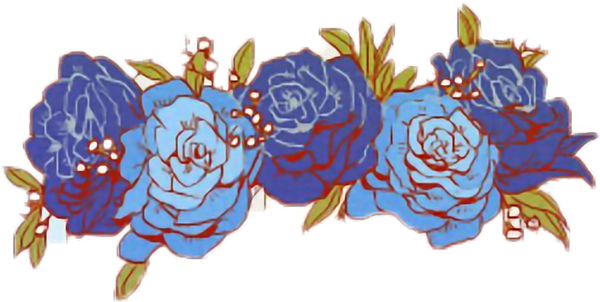 Flowercrown Flower Tumblr Blue Flower Crown Flowercrown - Yuri With A Flower Crown (1024x1024), Png Download