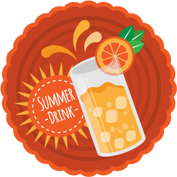 Etiqueta Naranja Bebida De Verano - Drink (640x640), Png Download