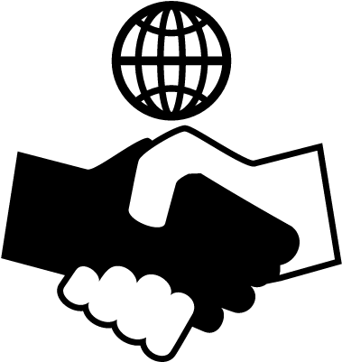 Salute Of Hand Of Different Human Races Of The World - Handshake Silhouette (400x400), Png Download