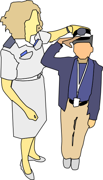 Free Vector Teaching How To Salute Clip Art - Clip Art (342x594), Png Download