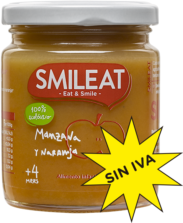 Manzana Y Naranja - Smileat 4mths Organic Apple & Orange Babyfood 230g (1229x937), Png Download
