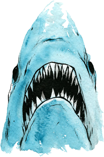 Shark - Alex Pardee Art Dick (500x700), Png Download