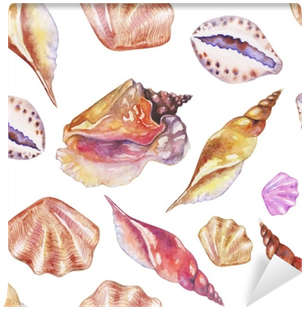 Shells On The Bottom Of The Sea - Watercolor Painting (400x400), Png Download