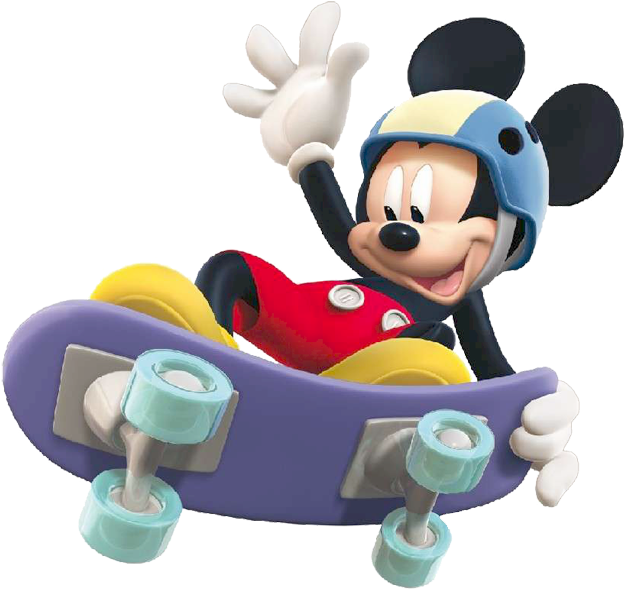 Skateboard Clipart Mickey Mouse Clubhouse - Disney Mickey Mouse And Friends Giant Wall Stickers (648x611), Png Download