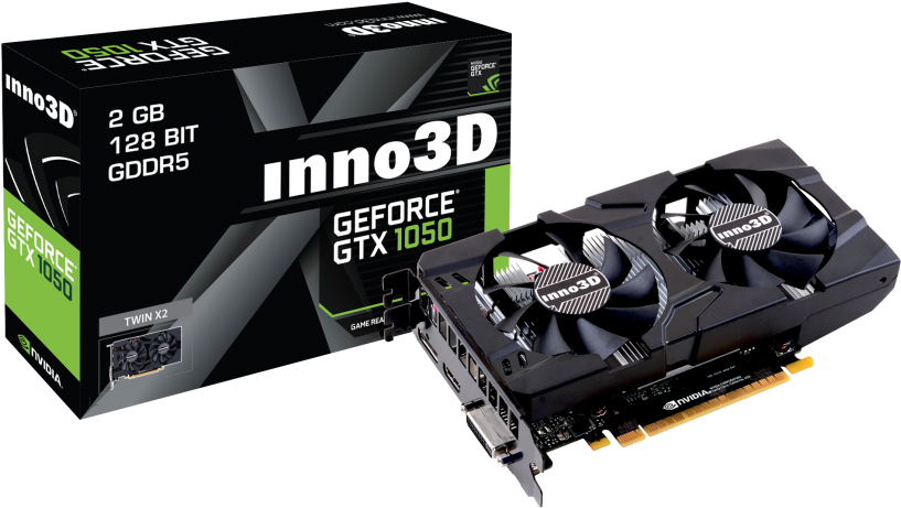 Inno3d N1050 1ddv E5cm Geforce Gtx 1050 2gb Gddr5 Graphics - Inno3d Gtx 1050ti (828x466), Png Download