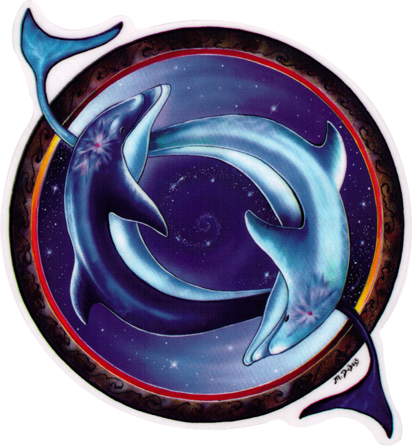 Wa407 Yin Yang Dolphin - Yin And Yang Dolphin (600x649), Png Download