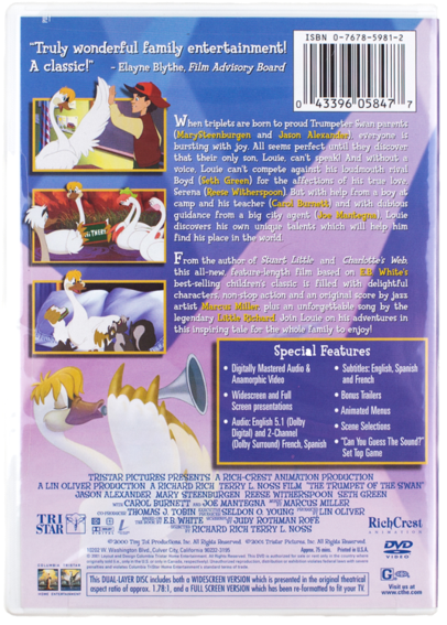 Trumpet Of The Swan 2001 Dvd (600x600), Png Download