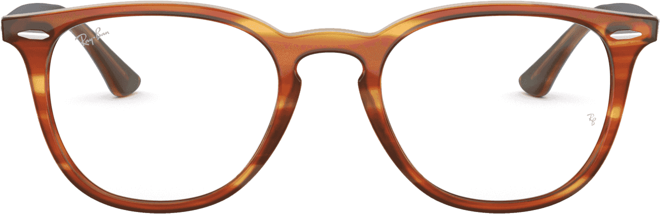 Rx7159 Glasses In Light Brown Havana - Ray-ban Rx7159 (1920x2000), Png Download