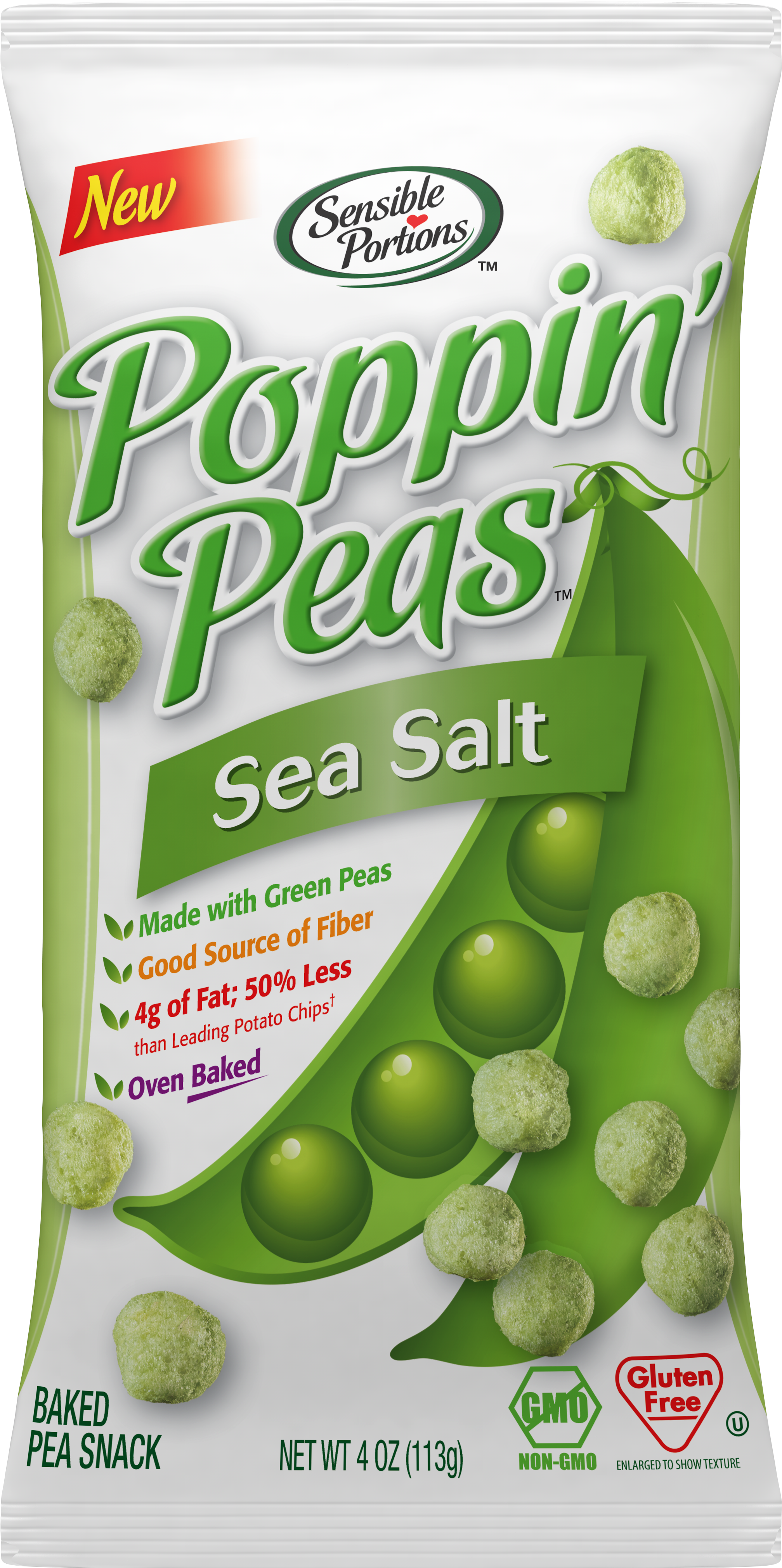 Poppin' Peas - Sensible Portions Poppin Peas (2215x4068), Png Download