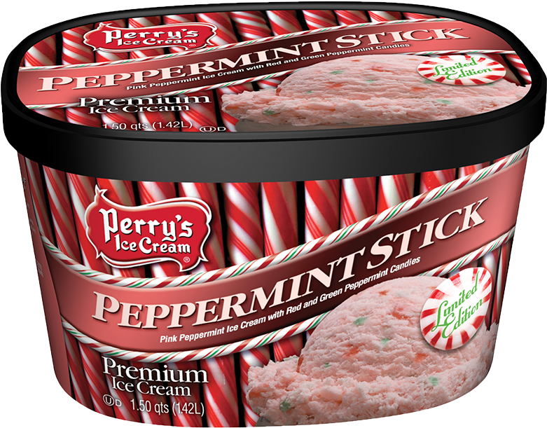 Perrys Ice Cream, Premium, Peppermint Stick - 1.5 Qt (783x650), Png Download