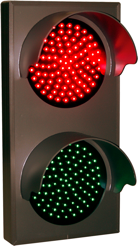 Indicator Dots, Double With Hoods, Vertical, Red - Red And Green Warning Lights (500x876), Png Download
