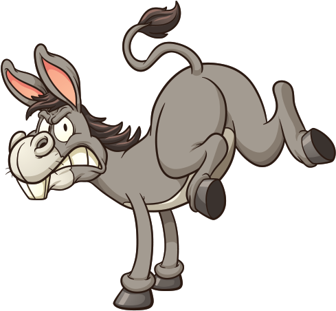 Printed Vinyl Angry Stickers - Clipart Donkey (600x600), Png Download